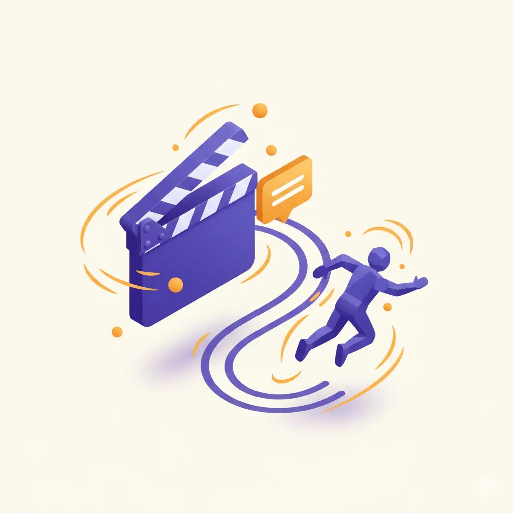 Storyboard scene with 3D character animation